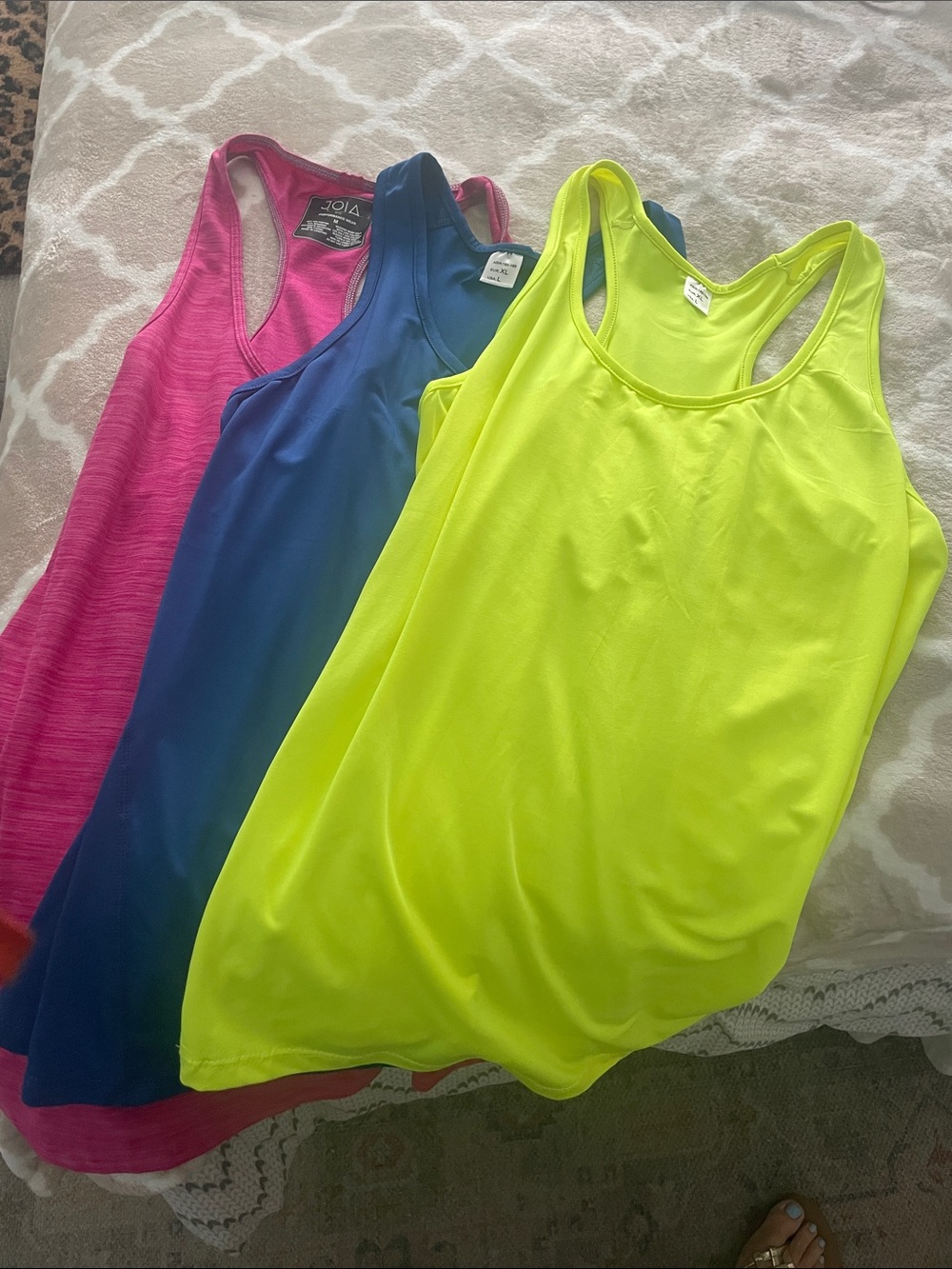 Women’s Racerback Tank Top 3-Pack — Neon Yellow, Royal Blue, Hot Pink